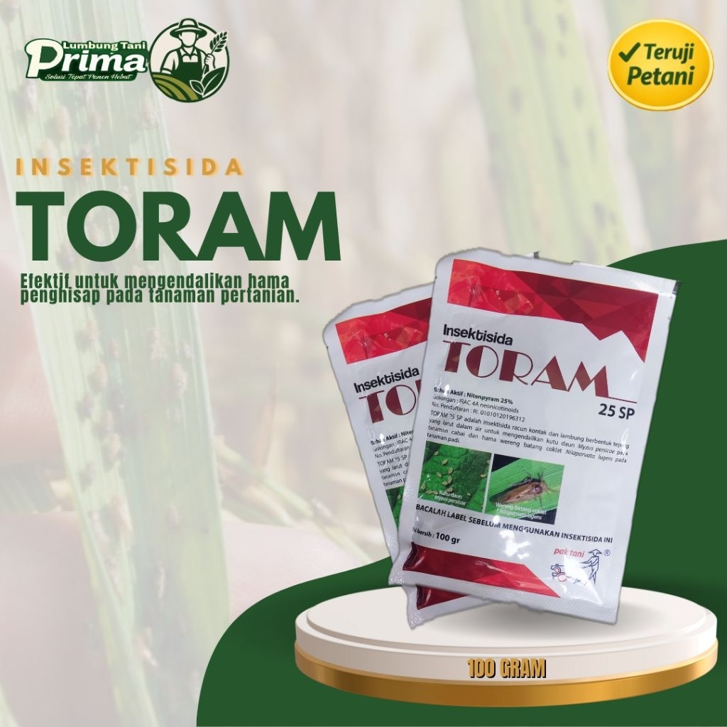 TORAM 25 SP 100 gr – Insektisida Sistemik Nitenpyram Pembasmi Kutu Daun & Wereng Padi