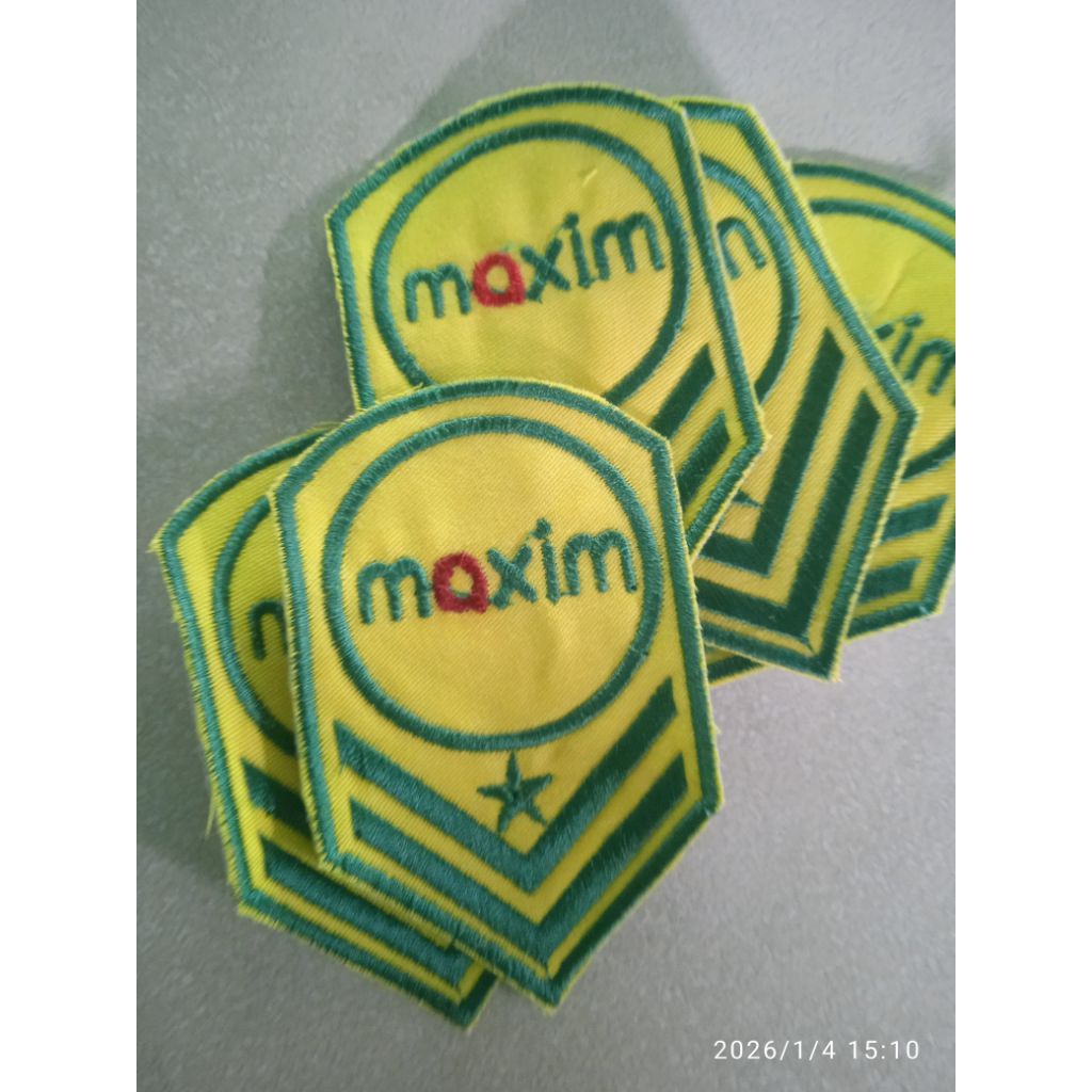 bordir Maxim, emblem ojol. emblem Maxim.