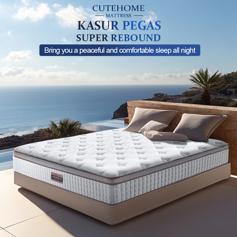 CUTEHOME Kasur Spring Bed Tebal 20cm Spring Bed Kasur Dengan Pegas Terbungkus Individu