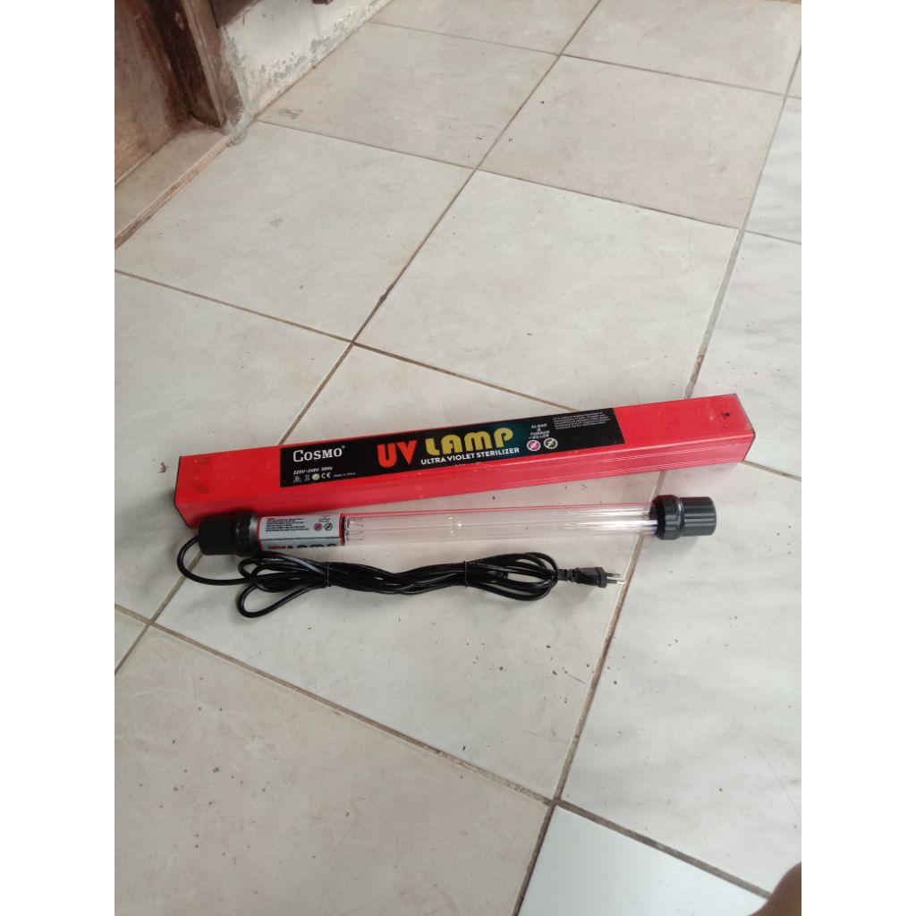 lampu UV aquarium COSMO 24W /60cm cocok buat filter sump besar seperti kolam semen, fiber atau buat 