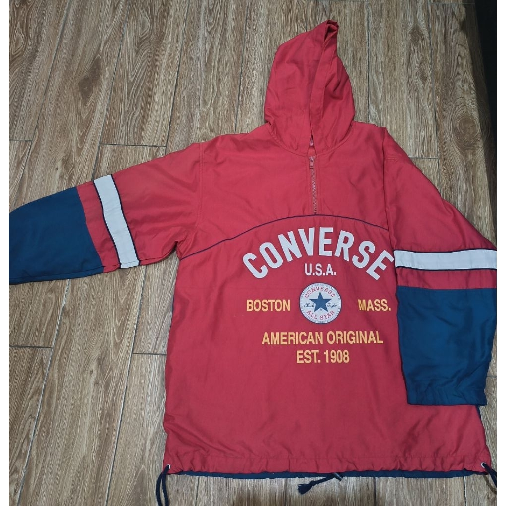 Jaket Converse Hoodie Windbreaker Tracktop Cagoule