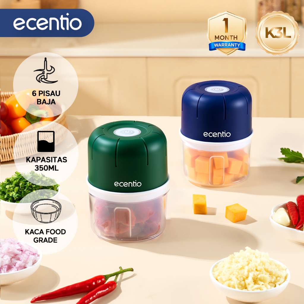 ecentio blender food processor 6 pisau 250ml blender portable peralatan dapur chopper mini blender m