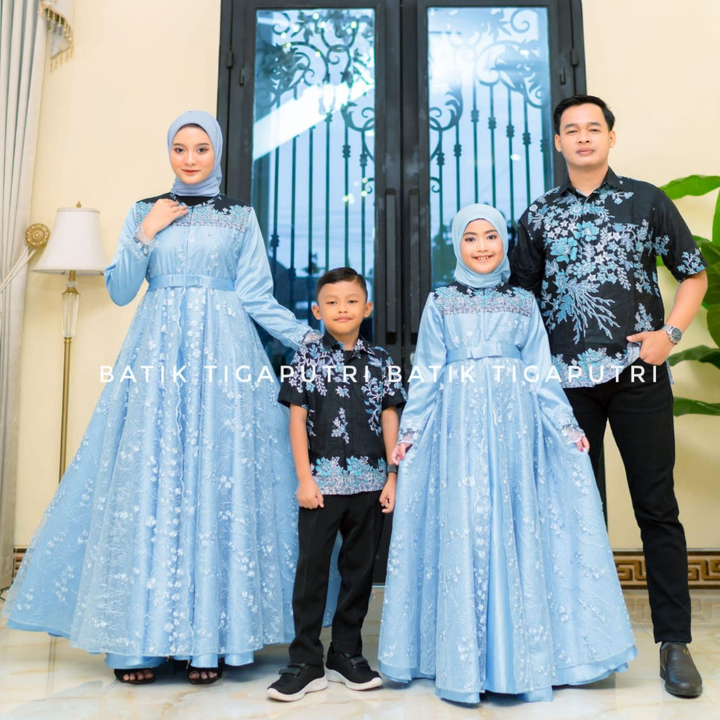Sakura Dress - Gamis Raya Couple Keluarga Gamis Sakura Brokat Couple Keluarga Dress Couple Ibu Anak 