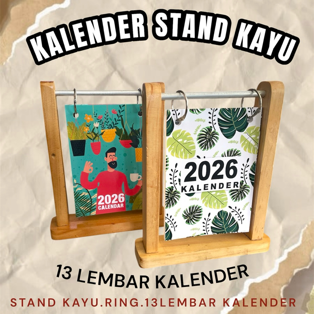 Kalender Stand Kalender Meja Aesthetic Kalender Kayu