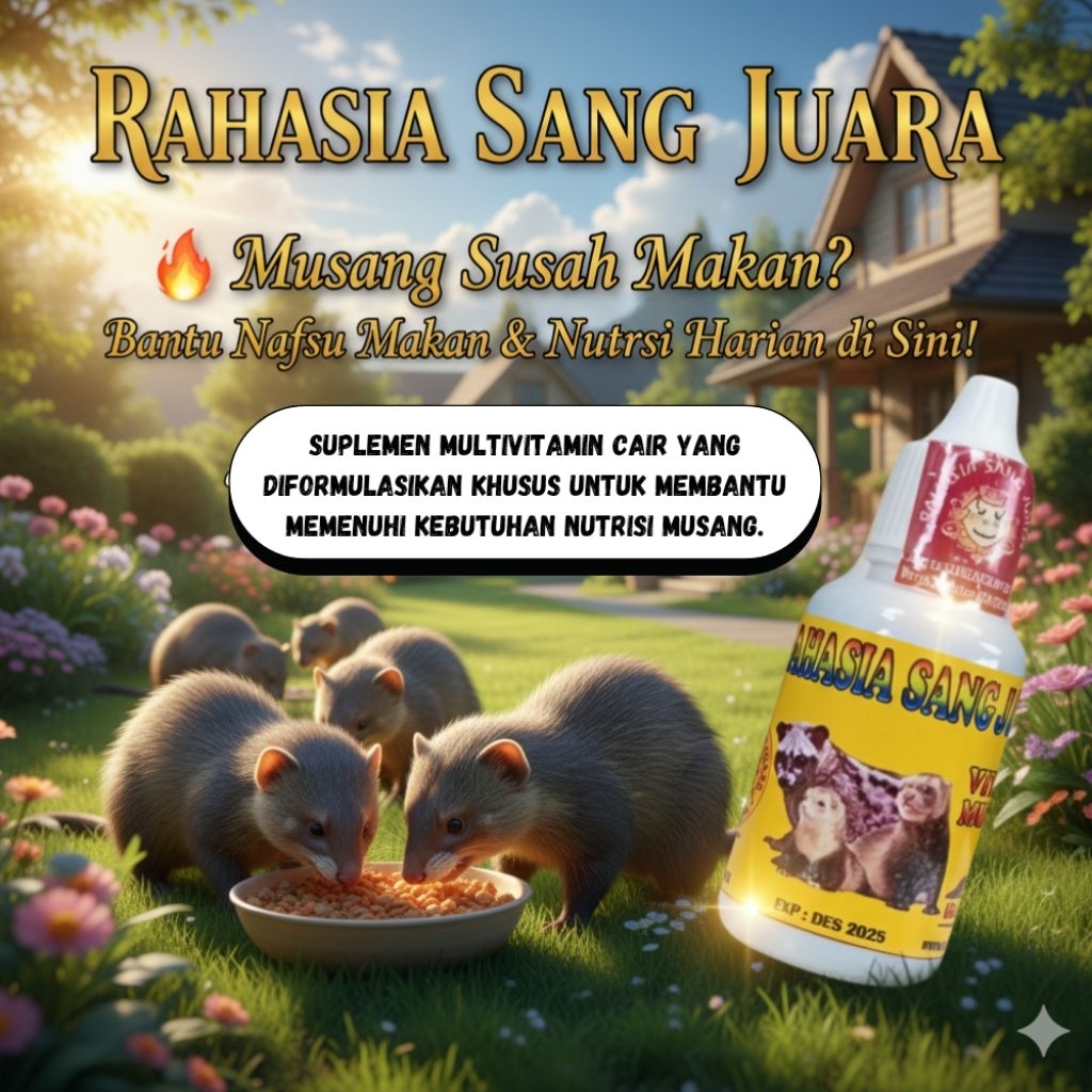 VITAMIN MUSANG PANDAN 30 mlNutrisi Lengkap untuk Musang Sehat & Nafsu Makan Optimal