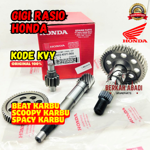 ORIGINAL GIGI RASIO SET KVY HONDA BEAT KARBU SPACY KARBU SCOOPY KARBU KUALITAS HONDA AHM PRESISI