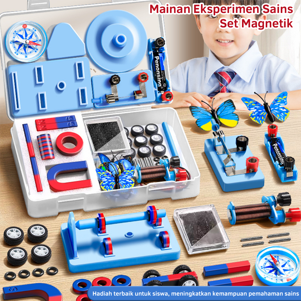 3Dprinting 52Pcs Mainan Magnet Sains Set Edukasi Eksperimen Anak Sains Medan Magnetic Sekolah Rumah Magnet Eksperimen Play Set Science Mainan