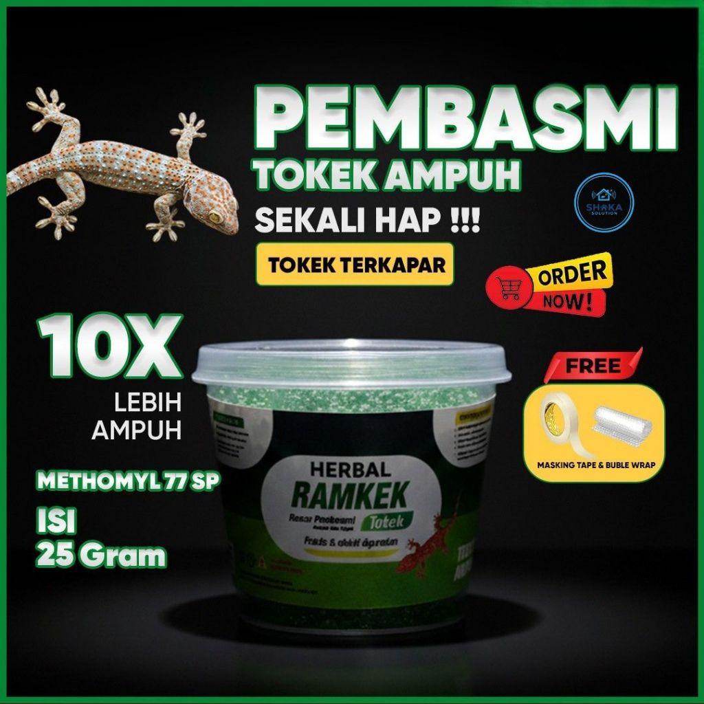 Racun Tokek Ampuh 25gr Free Masking Tape dan buble Pembasmi Tokek Umpan Pembasmi Tokek Ampuh