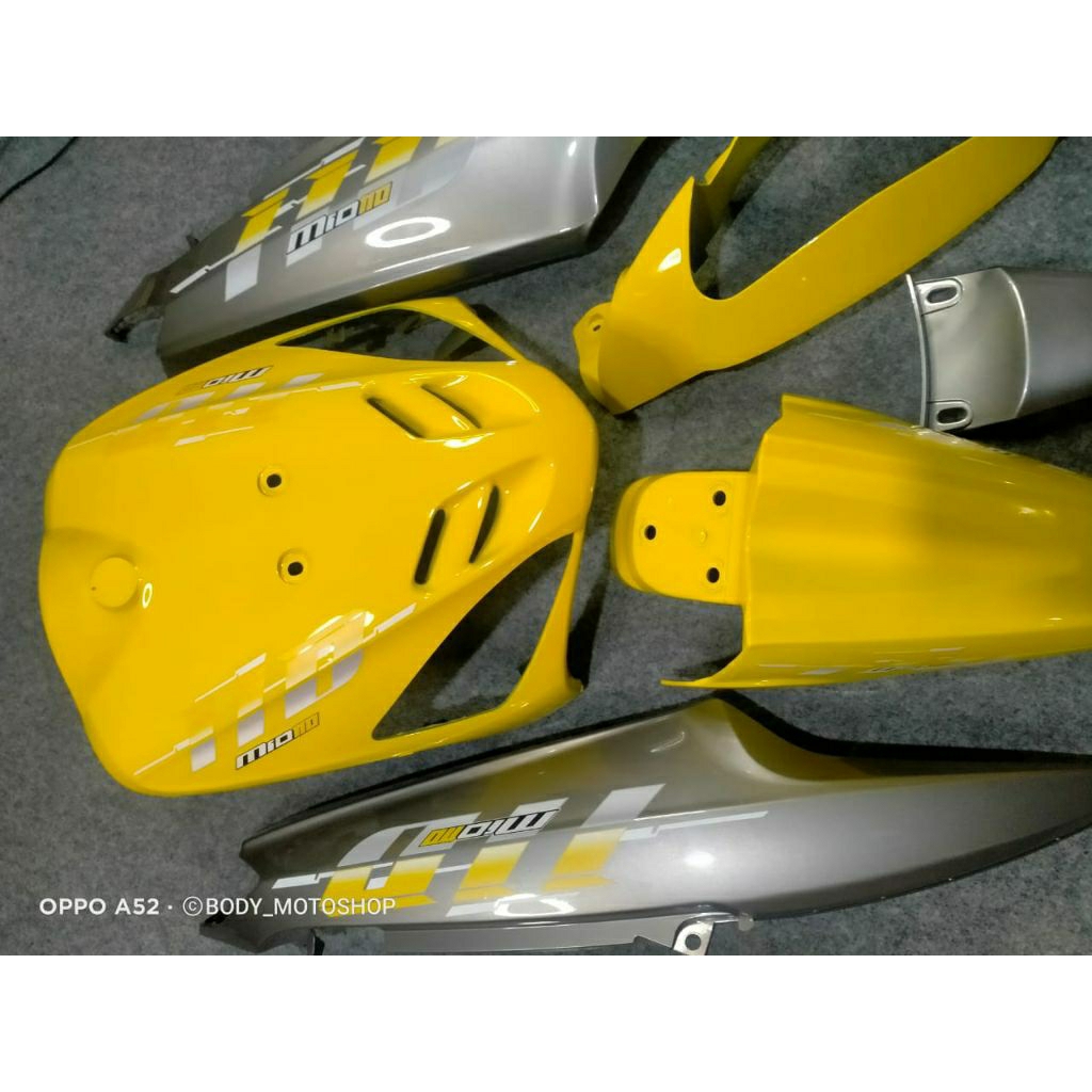 COVER BODY YAMAHA MIO SPORTY BODY MIO SPORTY VIETNAM STYLE FULLSET HALUS WARNA KUNING CANDY X GREY +
