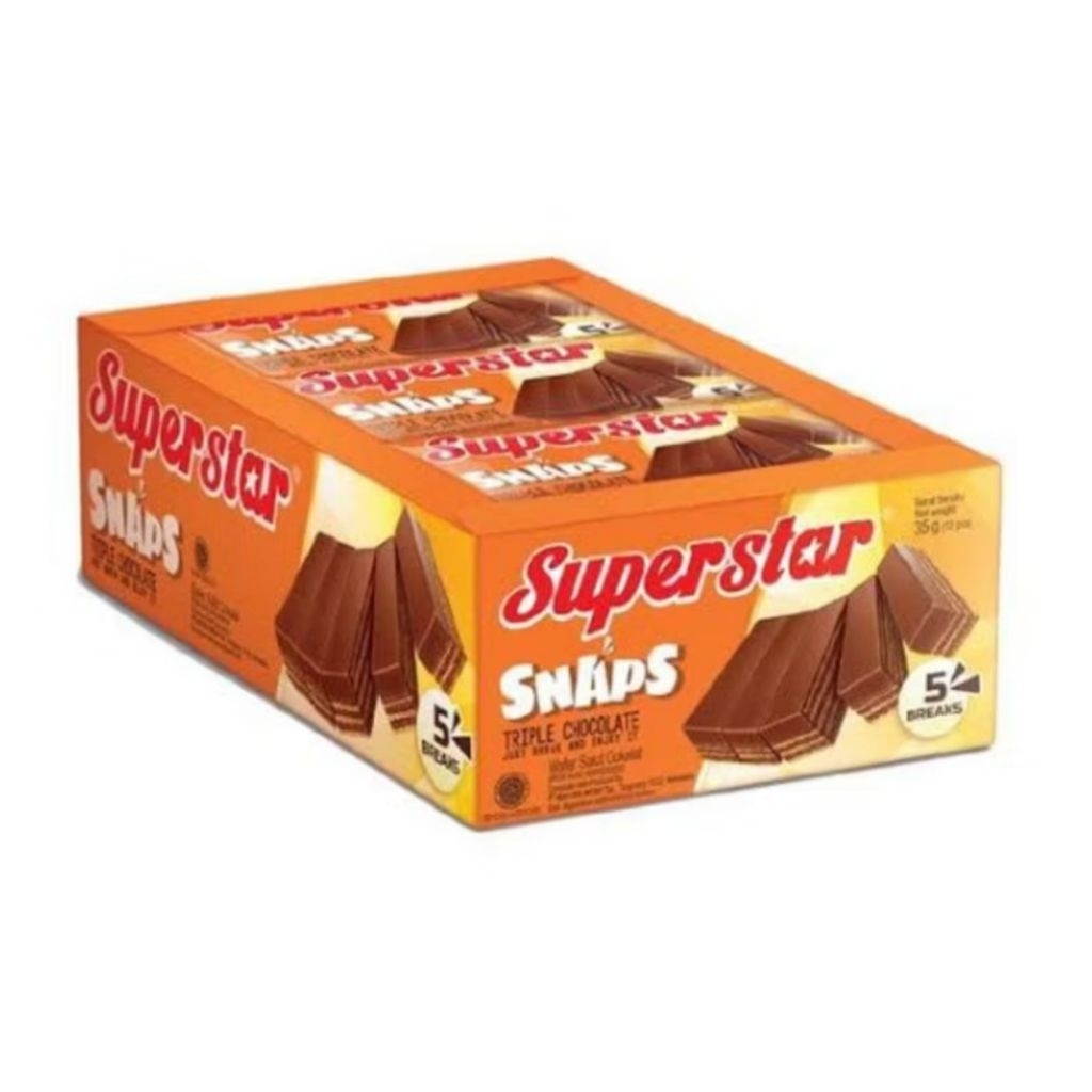 Superstar Wafer Triple Snap Cokelat box