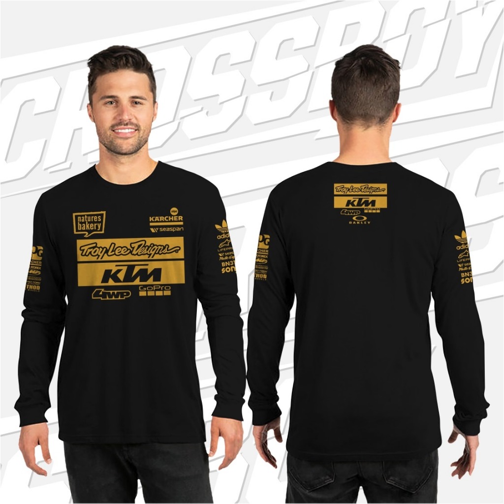 Kaos Lengan Panjang Pria Motor Trail Offroad Racing katun combet 24s Tebal