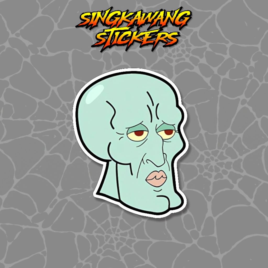 SQUIDWARD TAMPAN DAN BERANI STICKER