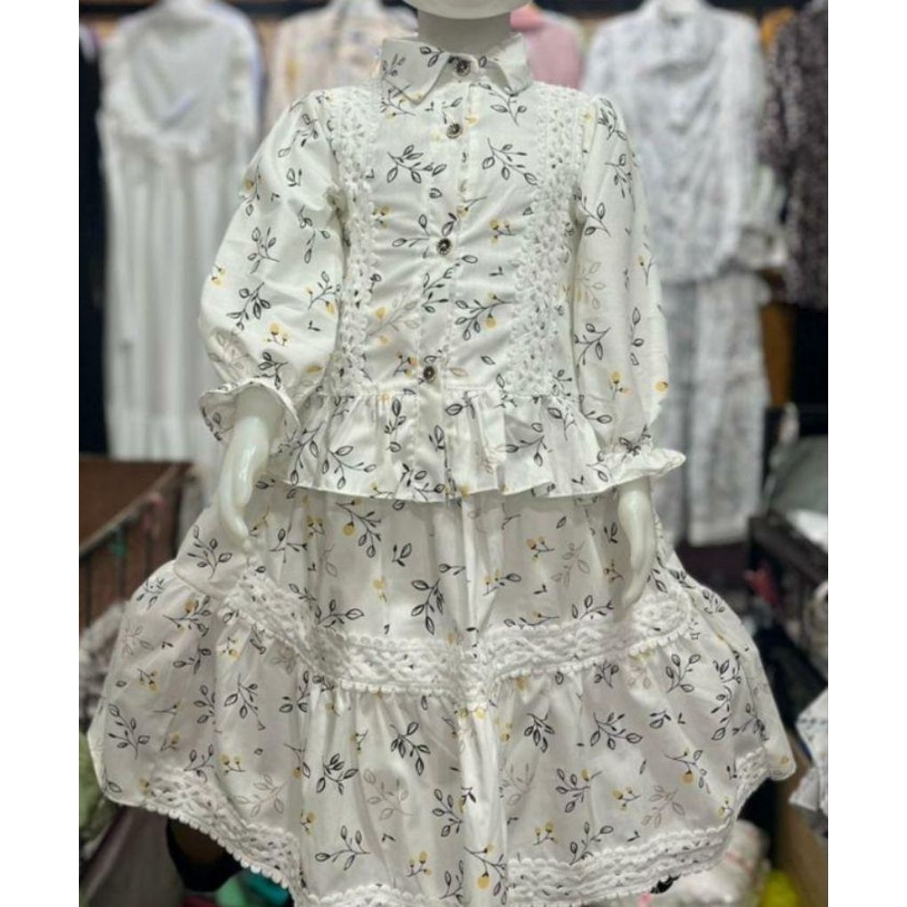 one set rok anak katun haruka