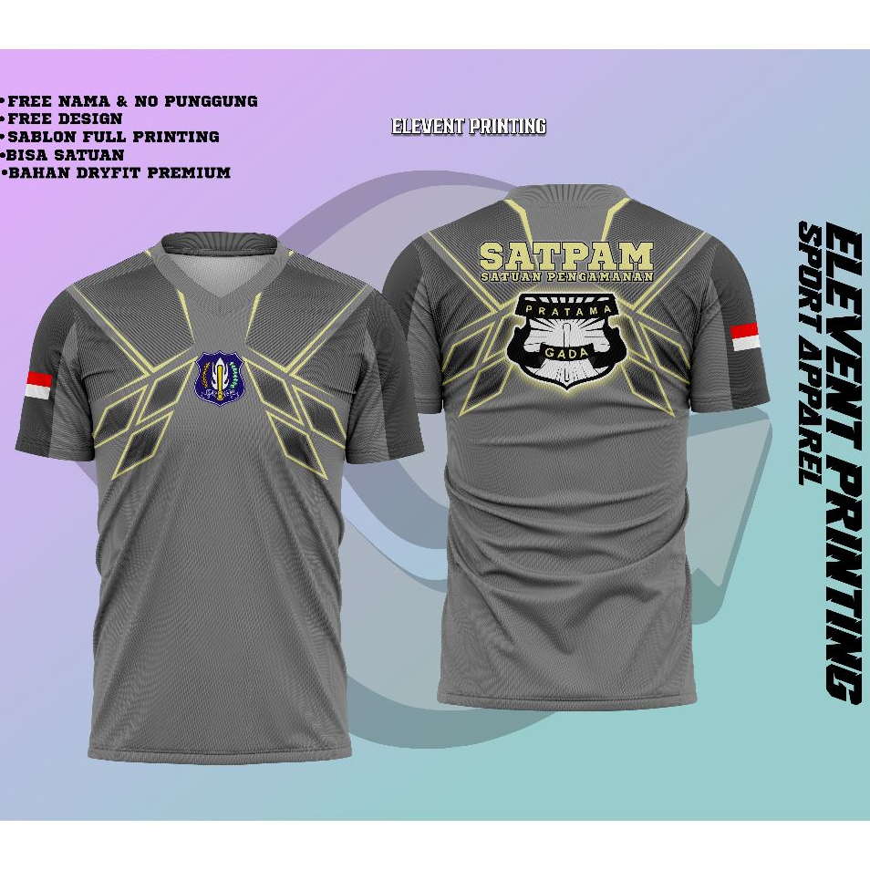 JERSEY SATPAM / KAOS JERSEY SECURITY TERBARU / SERAGAM SATPAM GRATIS PASANG NAMA FULL PRINTING