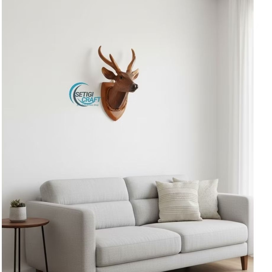 PREMIUM Hiasan Dinding Patung Kepala Rusa