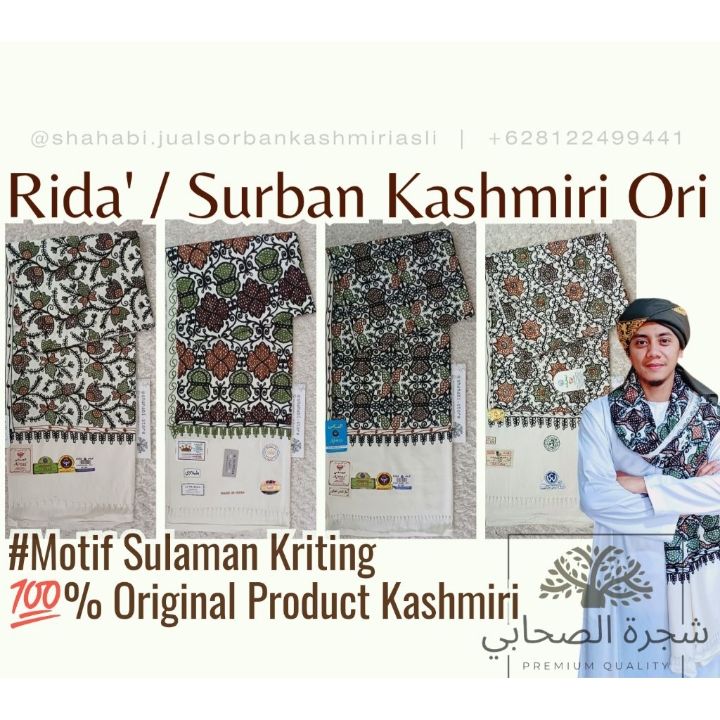 Sorban Kashmiri Motif Sulam Kriting Spesial Edition / Promo Rida Kashmiri / Rida Kashmiri Habib / Su