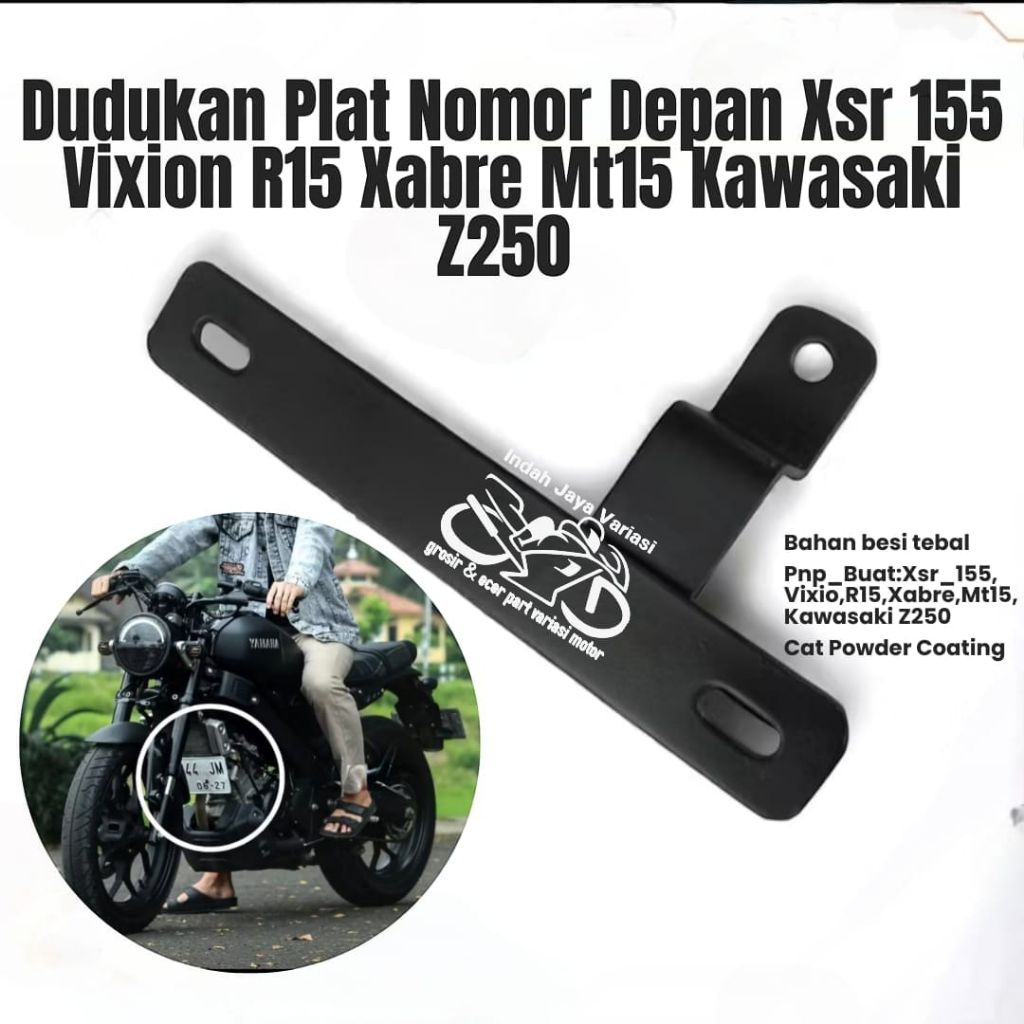 Dudukan plat nomor depan xsr 155 Vixion R15 Xabre Mt15 Kawasaki Z250 Bahan Besi