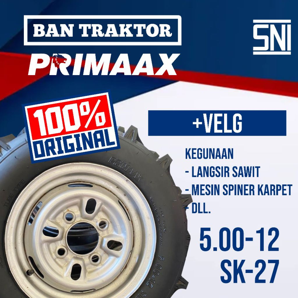 Ban Traktor Ring 12 5.00 + Velg + Ban Dalam