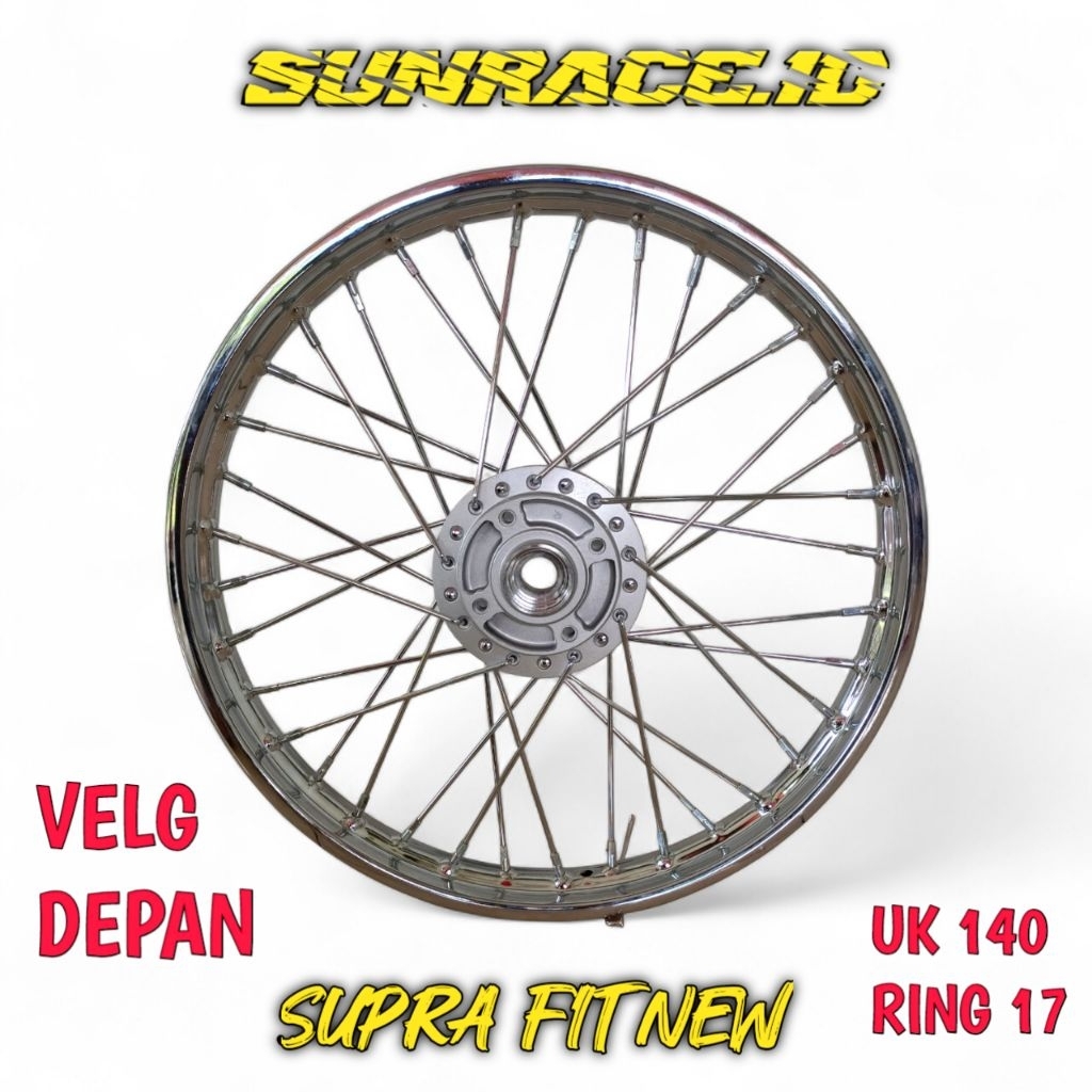 Velg / Pelek Depan Standar Jari Jari Motor Honda Supra Fit New Tahun 2005 - 2006 - 2007 - 2008 Full 