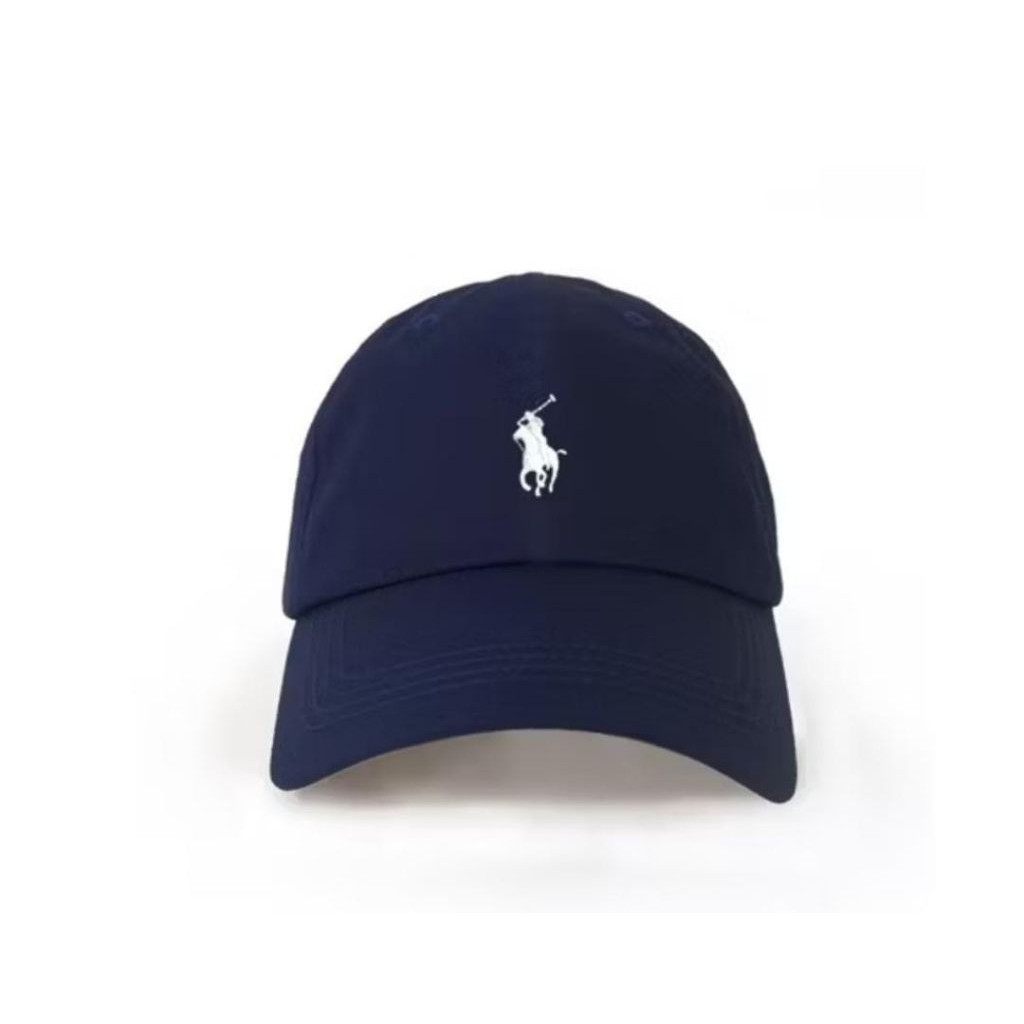 topi polo navy kuda putih