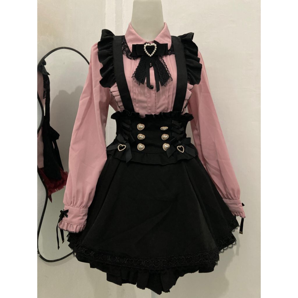 Set blouse wanita kawaii jiraikei