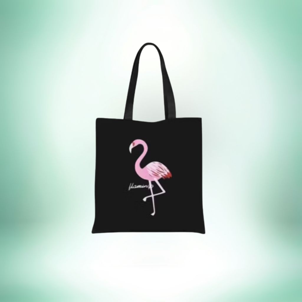 Tas Online Banjarmasin FLAMINGGO - Totebag Wanita Kuliah Resleting Kanvas Tebal