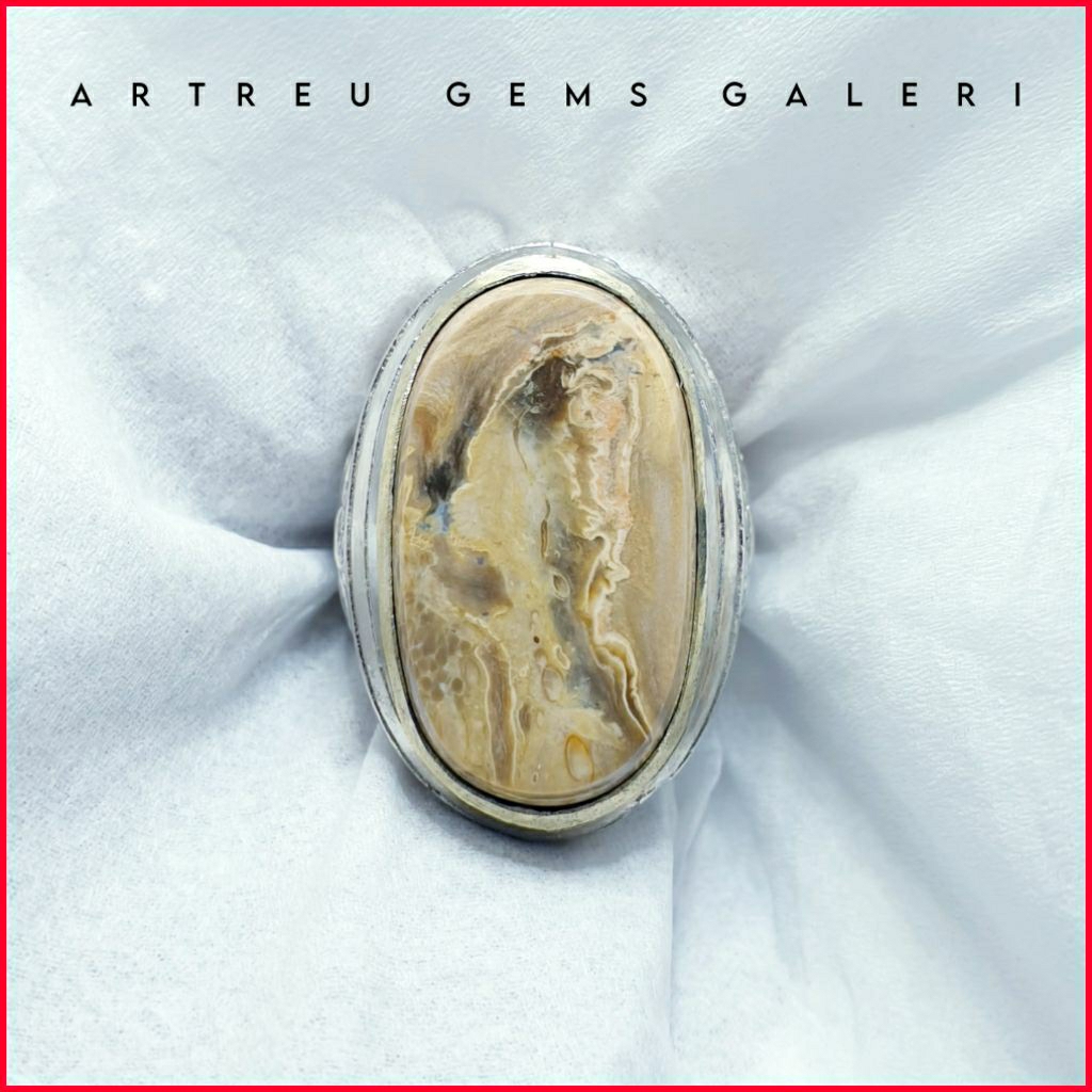 Batu Fokay Gambar ( Sosok Orang ) Cewek | COD Bisa | Cincin Batu Akik Ring 5-10