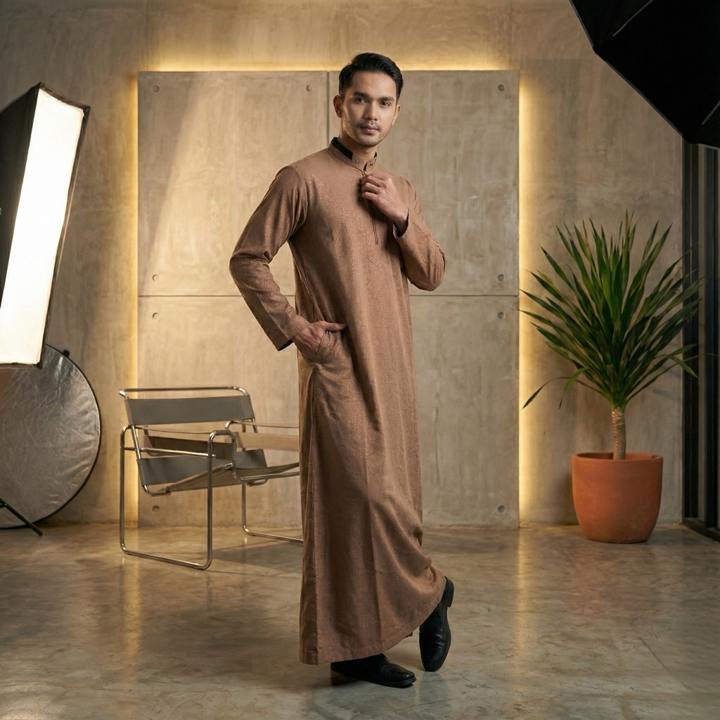 Gamis Pria Premium motif embos