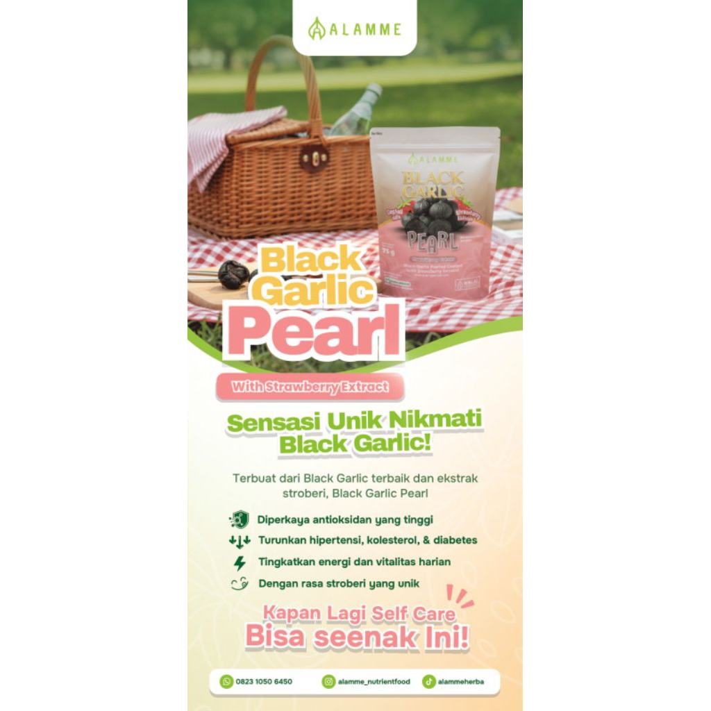 Sunny Pearl by ALAMME//Black Garlic Pearl with strawberry extract