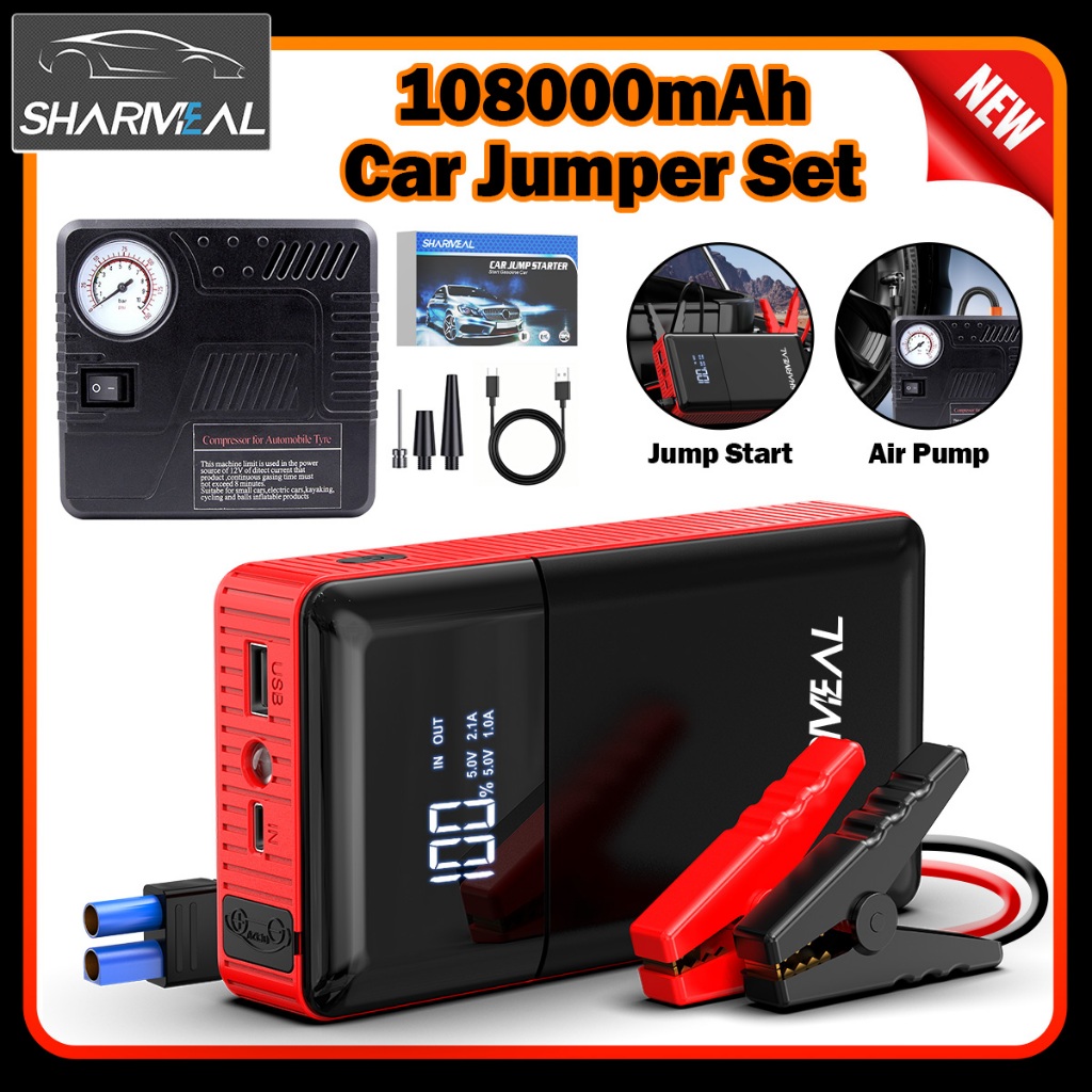 108000mAh Jump Starter Dengan Tombol Boost Jumper Aki Mobil Powerbank Car Jump Starter
