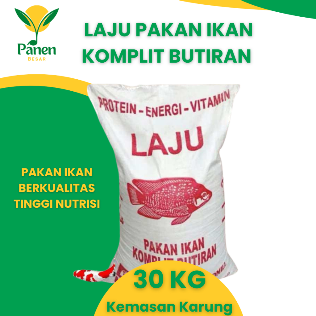 [JUAL PER KARUNG] Pakan Ikan LAJU 30kg Komplit Butiran Tinggi Nutrisi