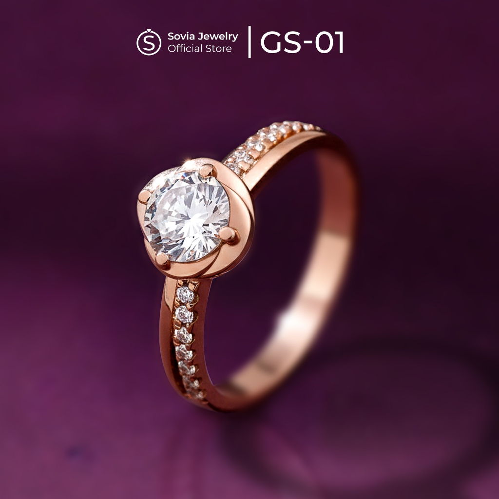 GLAMOUR SERIES - Sovia Jewelry Cincin Lamaran Nikah Tunangan Emas Putih 5% - 75% GS-01