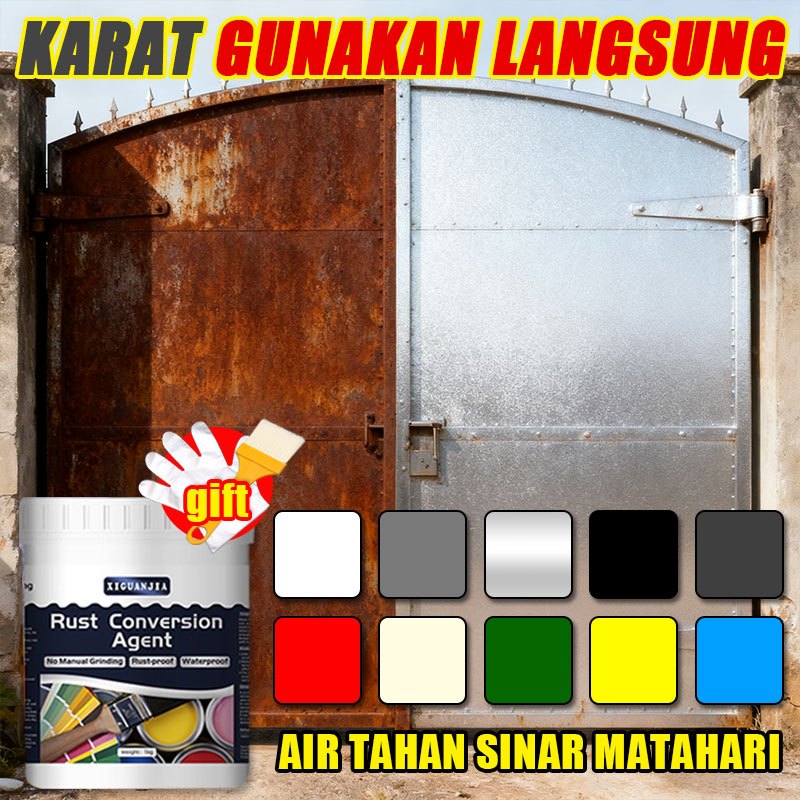 cat besi anti karat 1kg tidak perlu membuat halus sekali menghilangkan cat anti karat besi Quick Dry