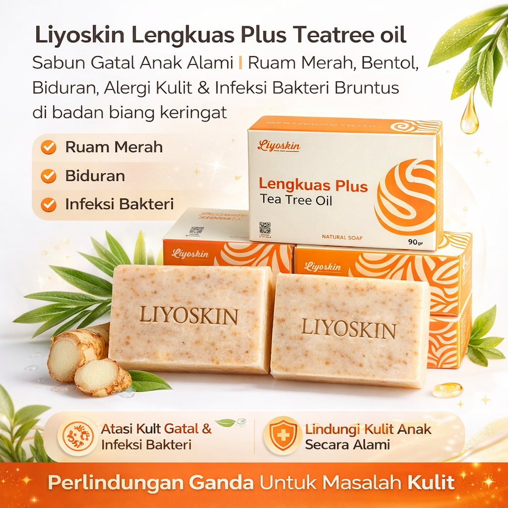 Sabun Gatal Kulit Anak | Atasi Ruam Merah, Bentol, Biduran, Iritasi Pampers, Alergi & Bakteri Liyosk