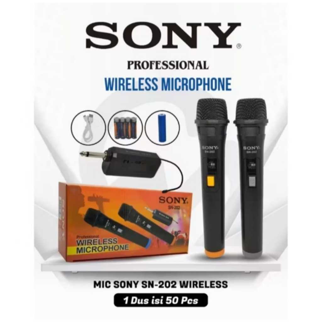 Mic Sony SN-202 Double Wireless/ Mic Tanpa Kabel
