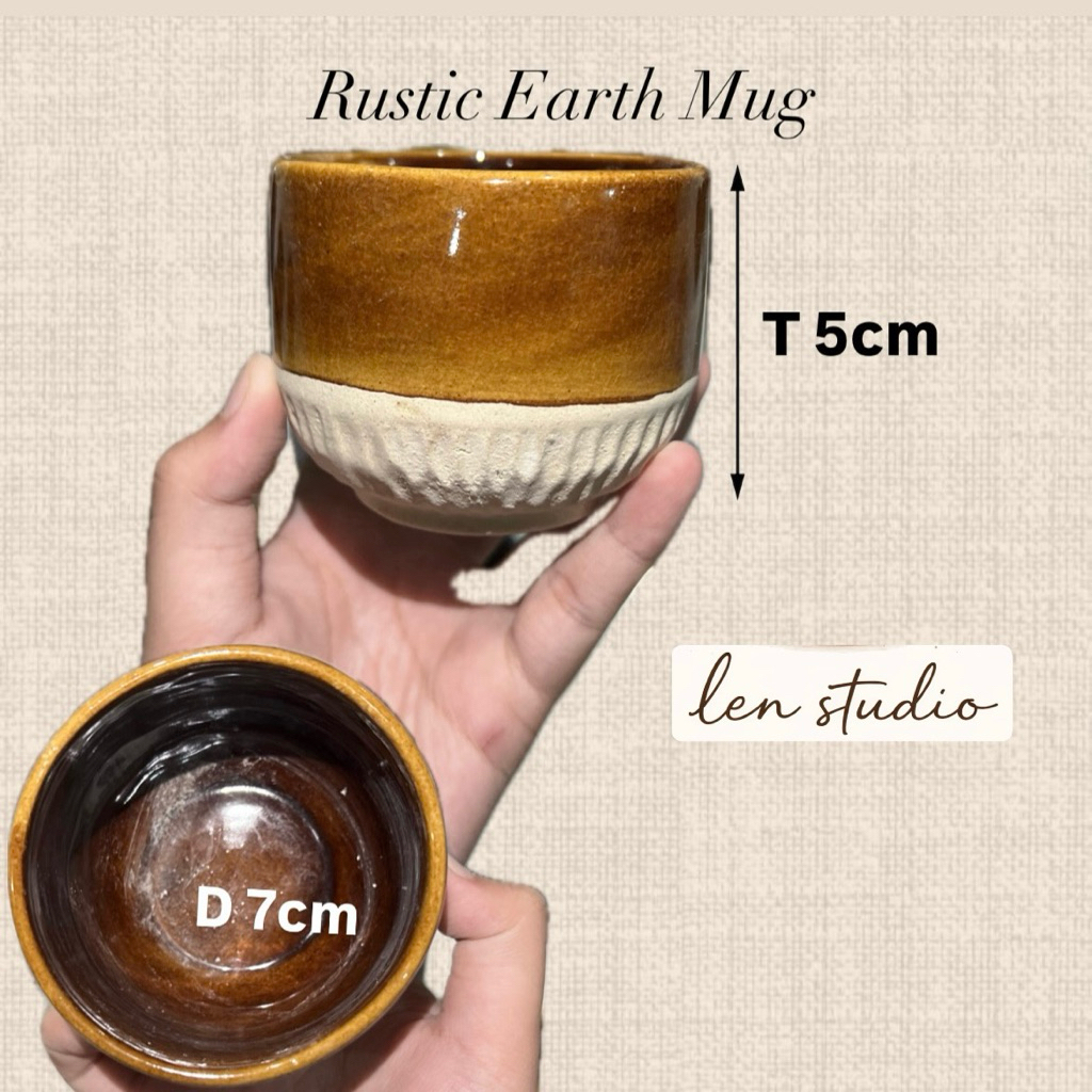 Rustic Earth Mug | Mug Ocha,Teh,Kopi Keramik Grade B 200ml