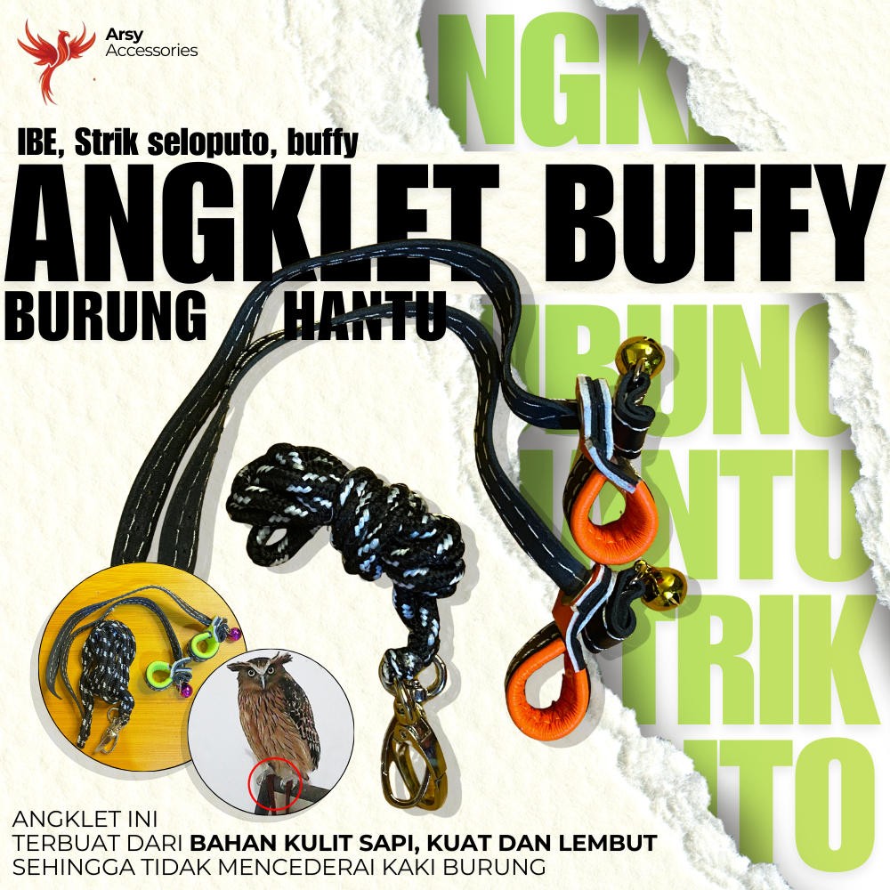 angklet MOTIF burung hantu buffy fish owl/strik seloputo
