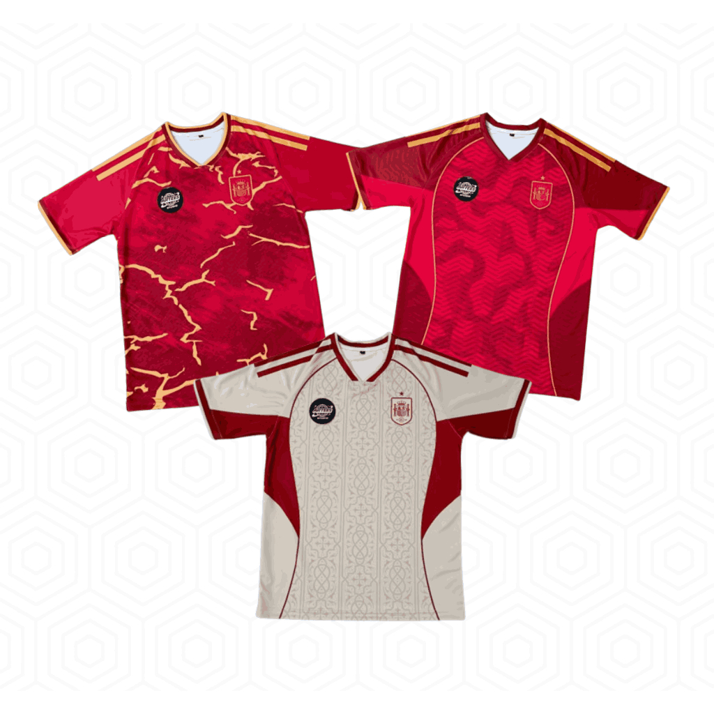 Jersey Fantasy Spanyol Desain Merah Premium  | Cocok Futsal & Training