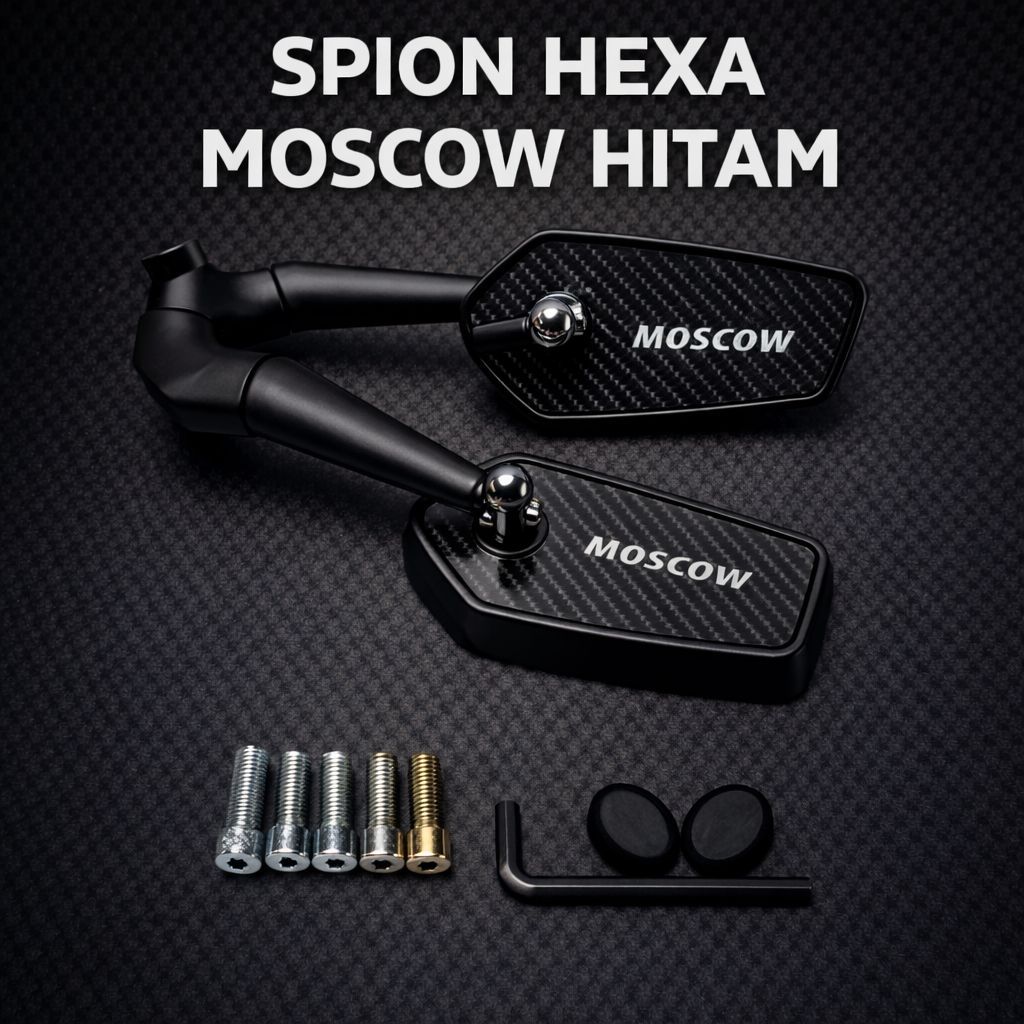 SPION MODEL HEXA MOSCOW UNIVERSAL MOTIF CARBON SEMUA MOTOR KANAN KIRI KUALITAS ORI MOSCOW