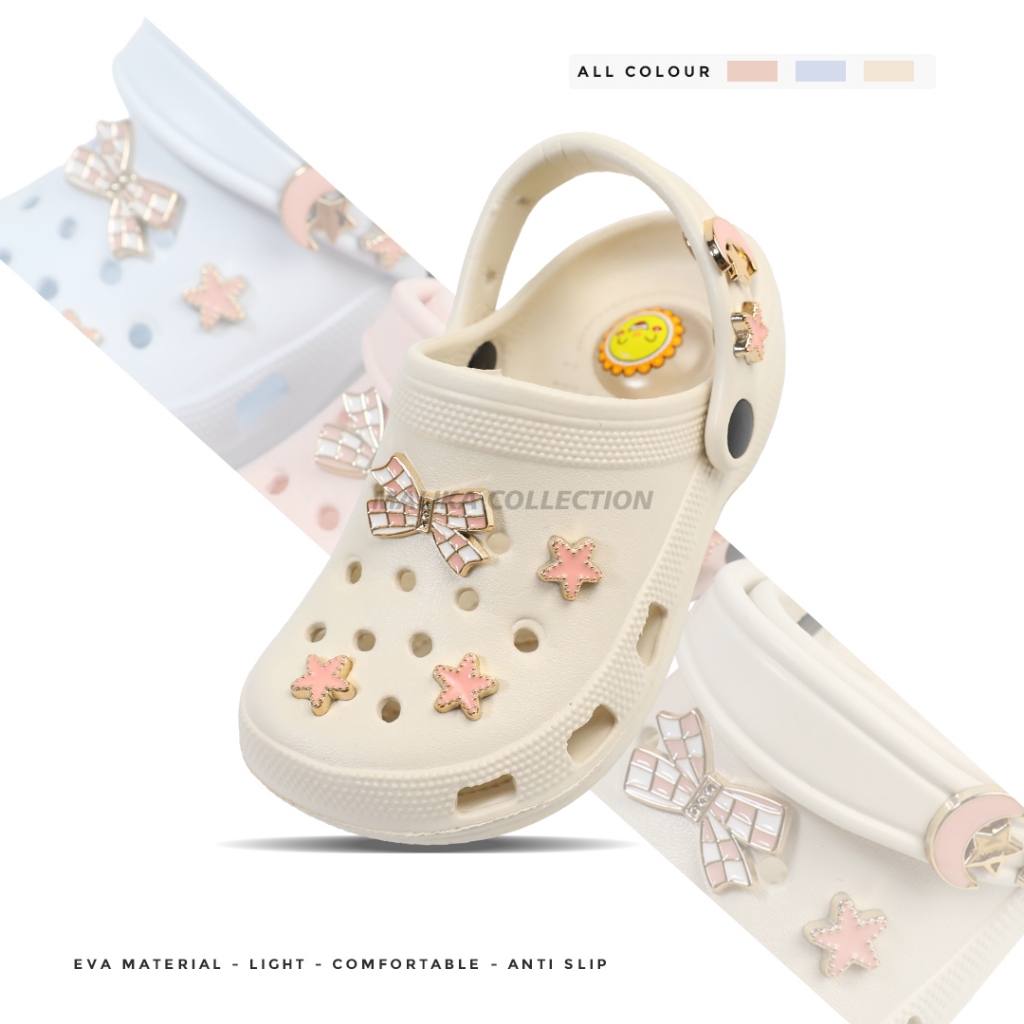 Sandal Baim Anak Bunyi Kwek-Kwek Tali belakang Hiasan Bintang Cantik H3506B-1 H3506K-1 Malika Collec