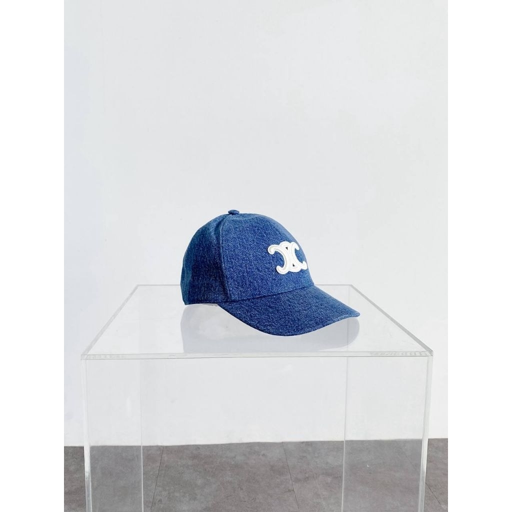 Celine Triomphe Baseball Cap Denim