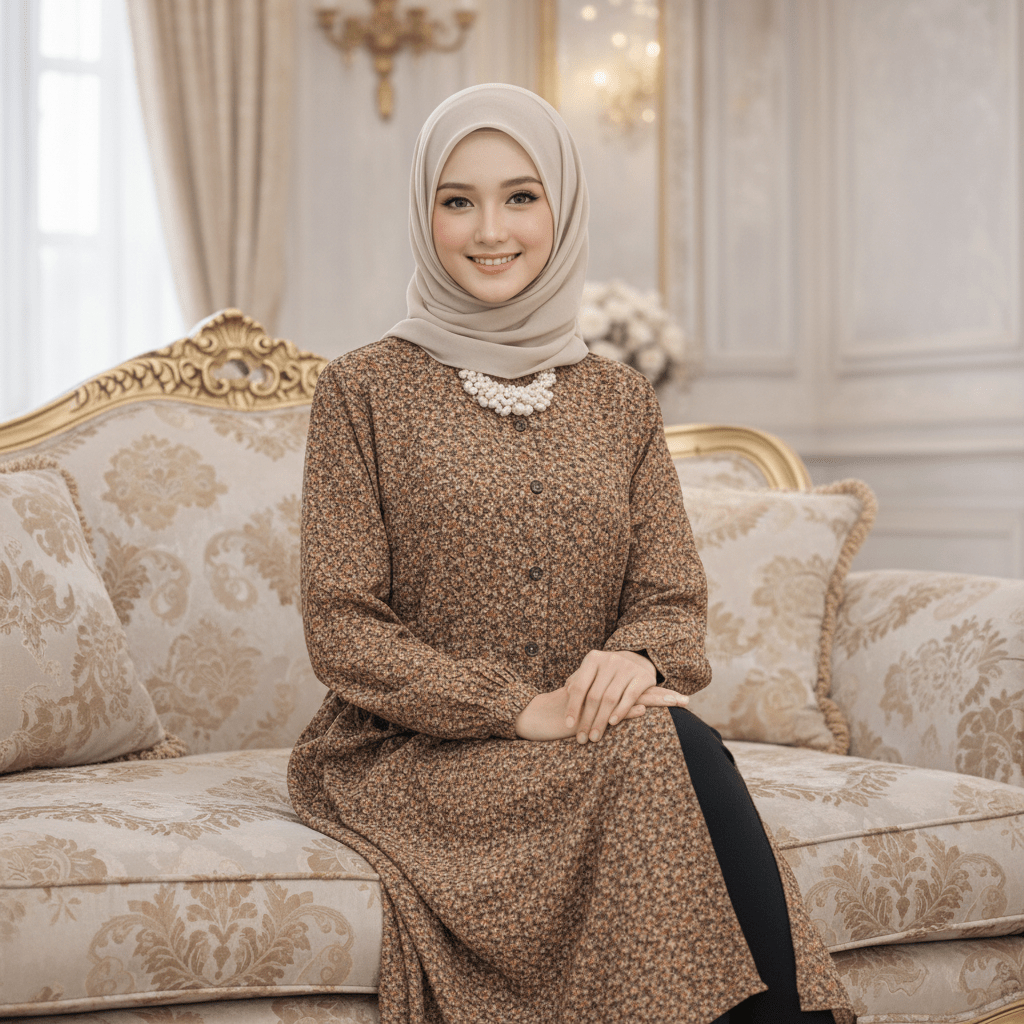 TUNIK BAHAN RAYON MOTIF | TUNIK MOTIF BUNGA DEWASA REMAJA BUSUI FRIENDLY