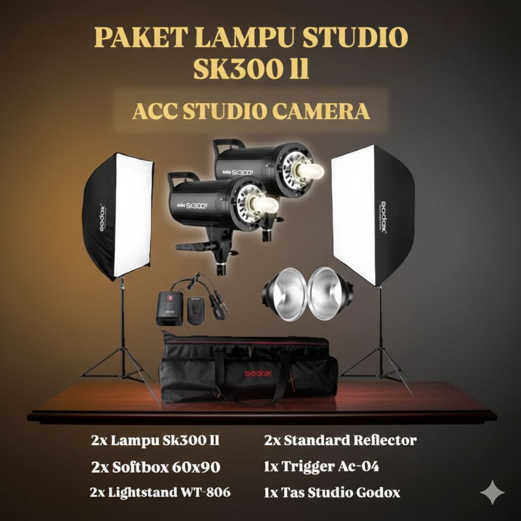 PAKET STUDIO GODOX SK300II KOMPLIT