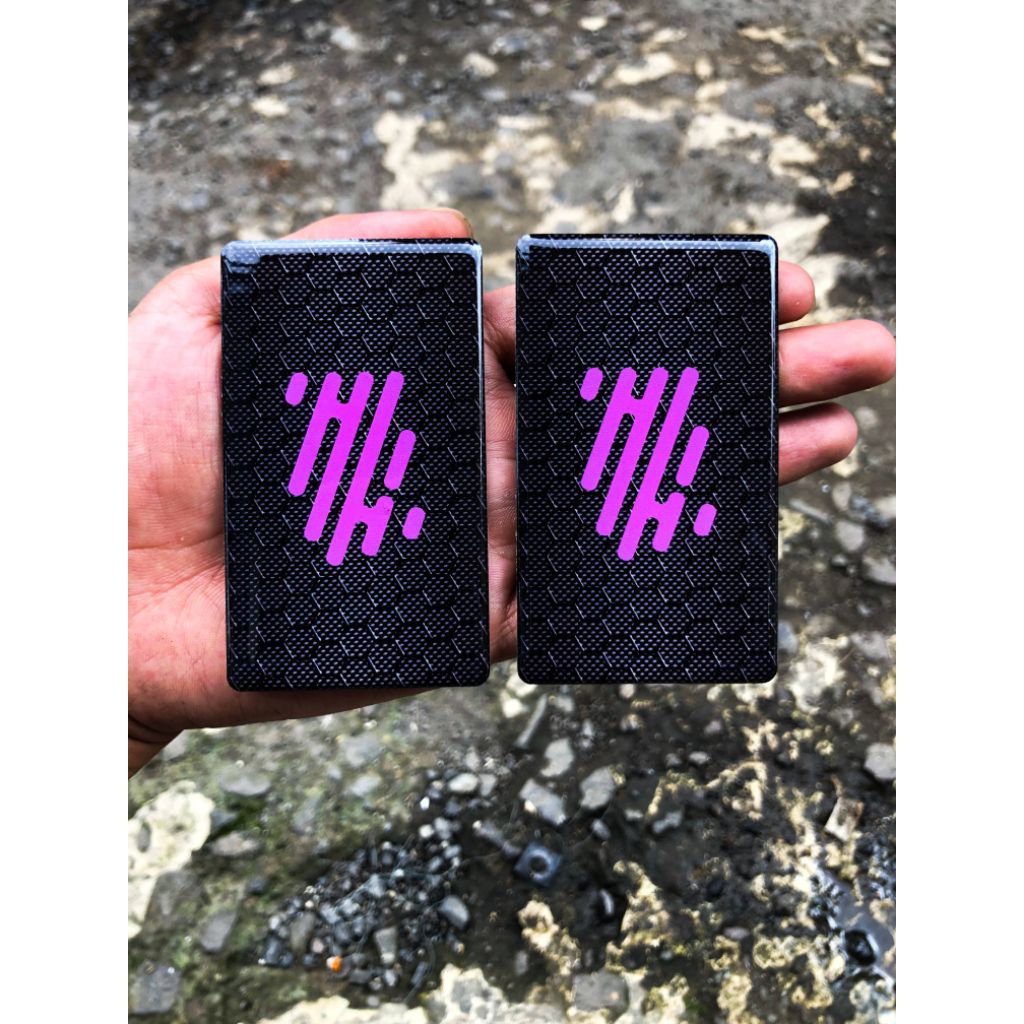 Tutup Body Batrai Panel R233/R234 Pro Black Carbon Logo Ungu Glossy