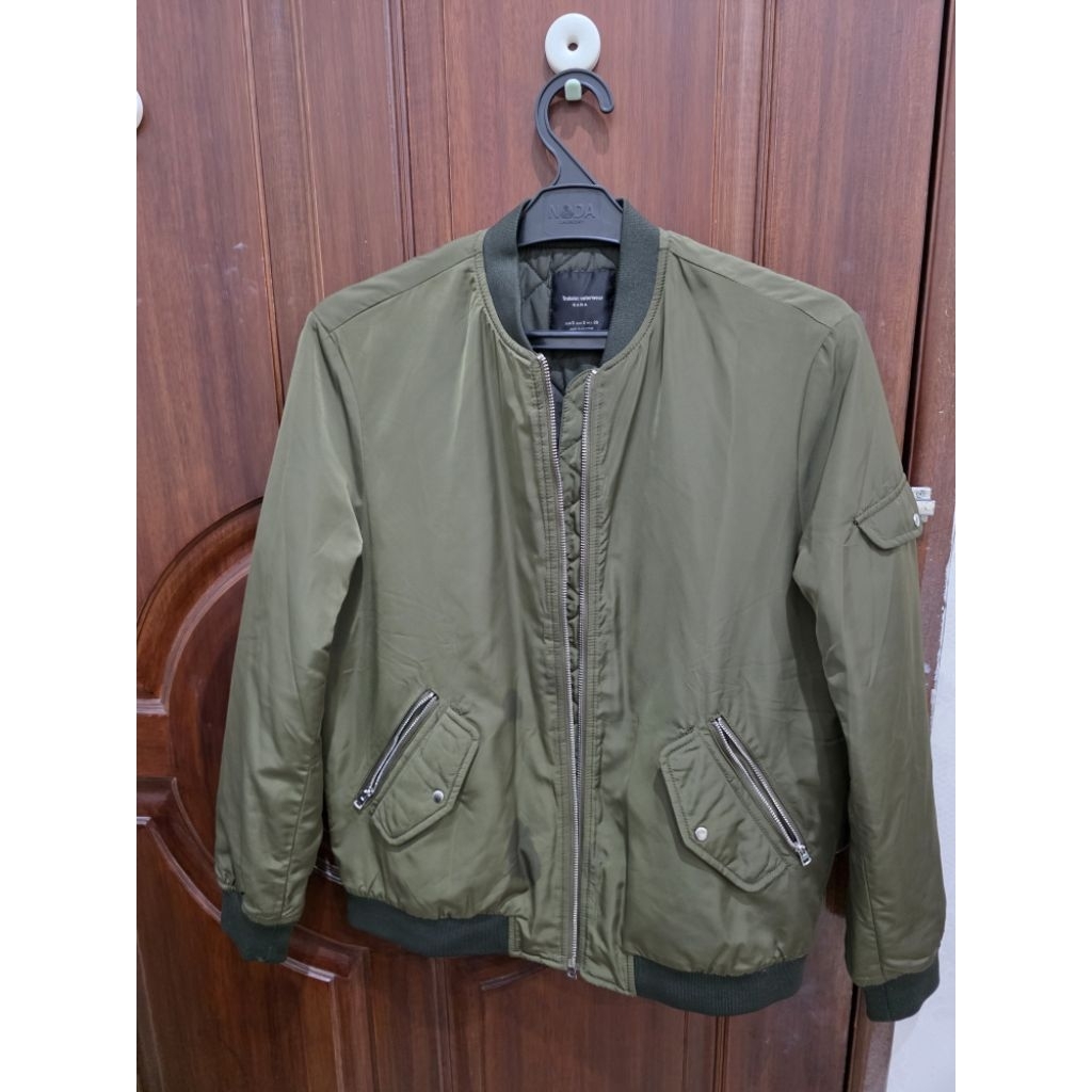 Preloved Zara Bomber Jacket Olive Green