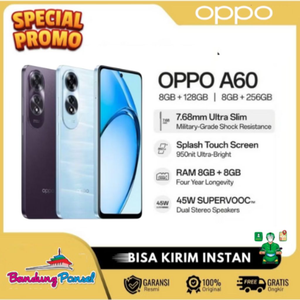 OPPO A60 RAM 8/256 GB RAM 8/128 GB GARANSI RESMI OPPO INDONESIA
