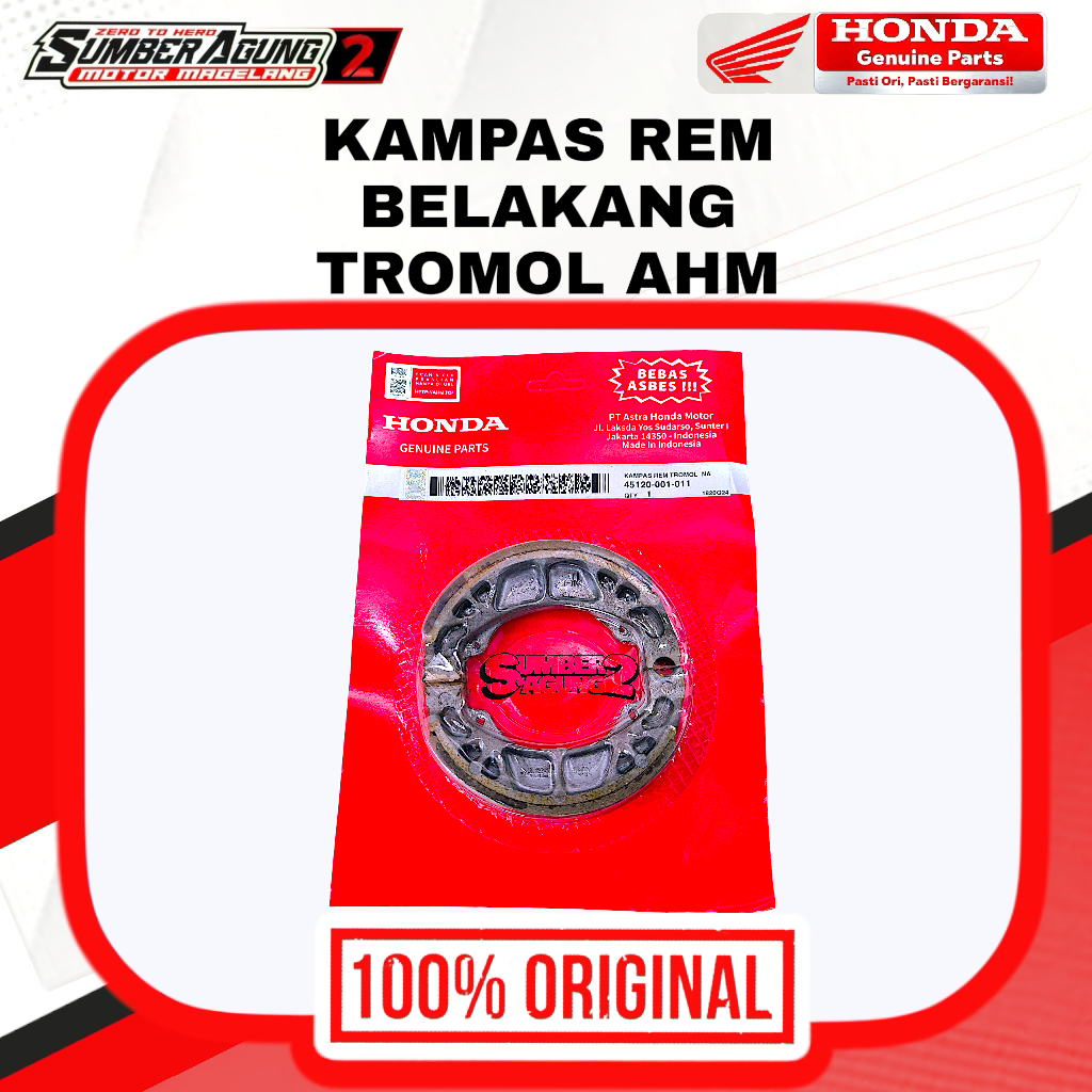 KAMPAS REM TROMOL BELAKANG HONDA GRAND SUPRA X 100 WIN ORI AHM