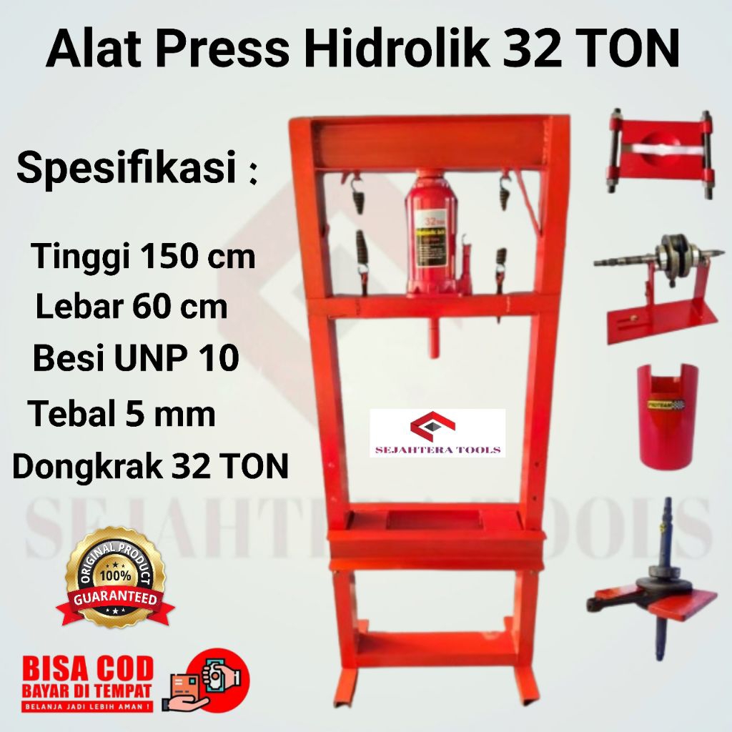 Alat Press Hidrolik Multifungsi Dongkrak 32 TON alat pres bushing laher bongkar pasang kruk as Semua