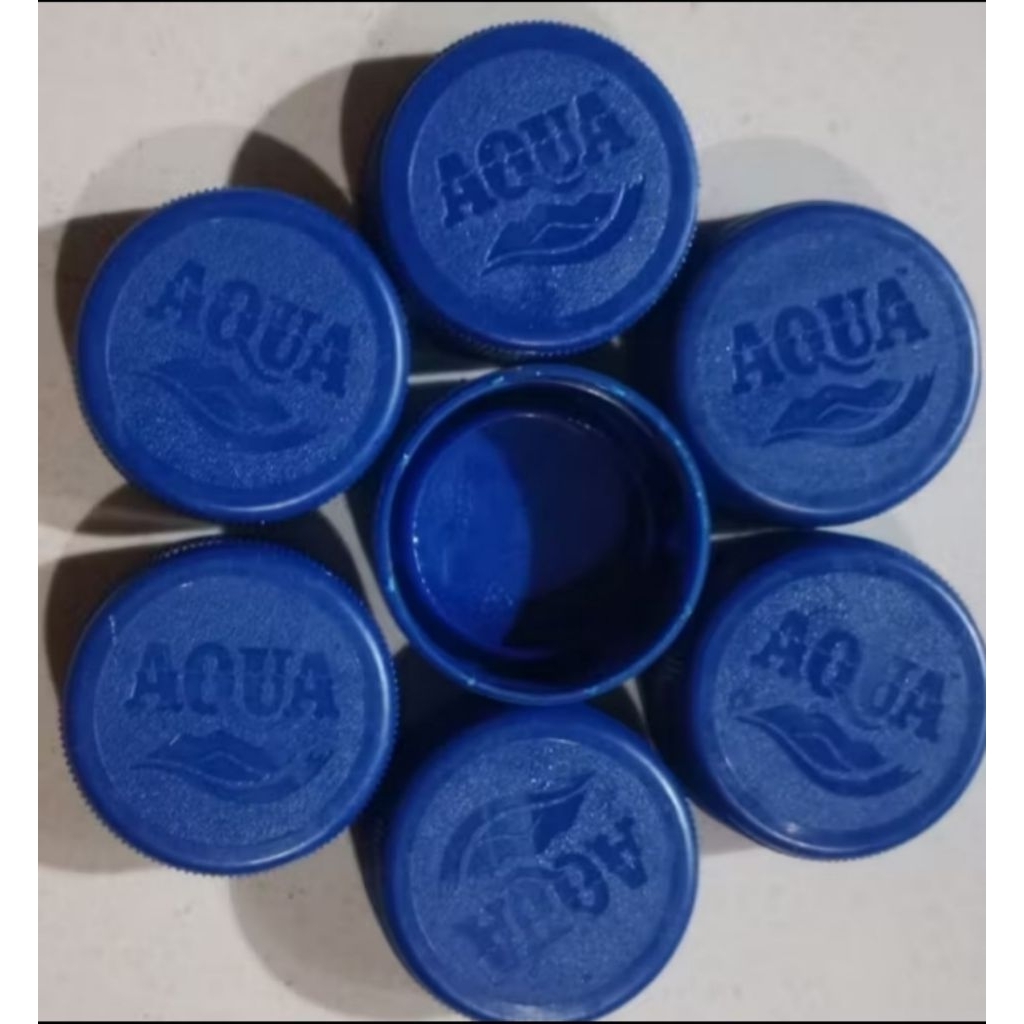 Tutup Botol  Aqua Bekas Plastik 600ml ( 50 pcs)