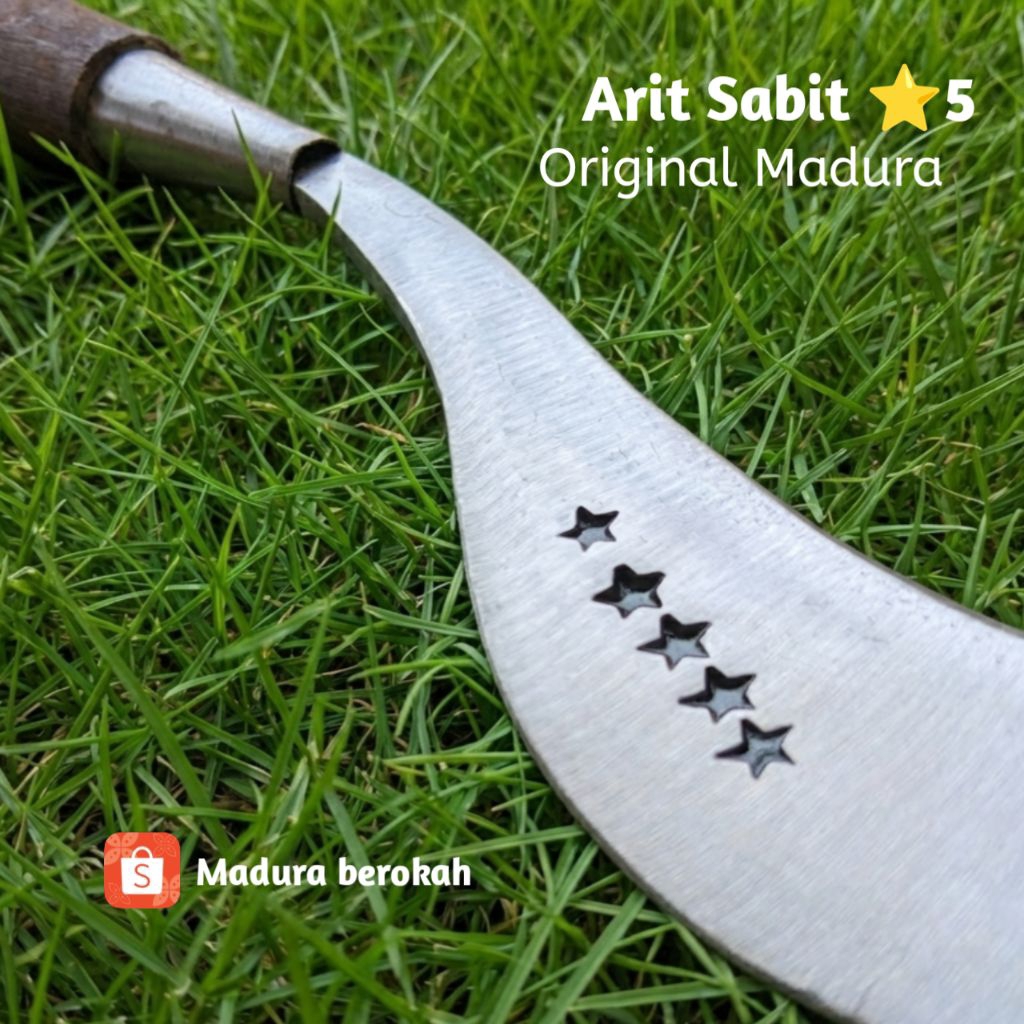 Arit terlaris merk bintang 5 asli madura pemotong rumput padi ranting dll
